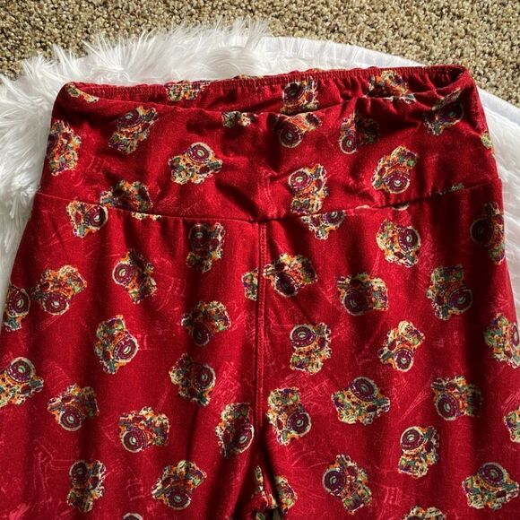 LULAROE Camera Leggings One Size Red Multicolor Photography Photographer Womens - Picture 3 of 6